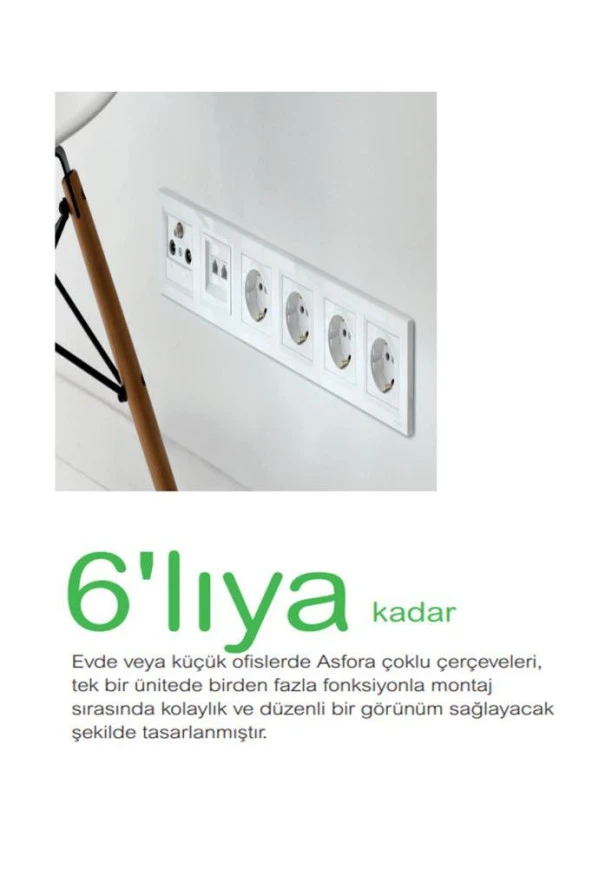 Schneider Asfora Beyaz 6'Lı Çerçeve - Resim 2