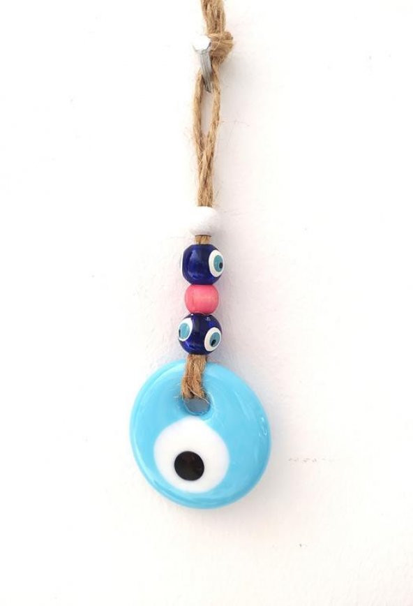 Hasır Küçük Nazar Duvar Süsü Karışık Renkli Boncuk Nazarlık Duvar Dekoru 11815