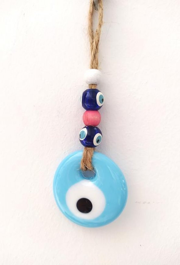 Hasır Küçük Nazar Duvar Süsü Karışık Renkli Boncuk Nazarlık Duvar Dekoru 11815 - 2