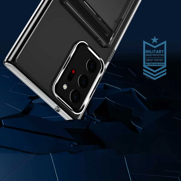 Galaxy Note 20 Ultra Kılıf Zore Ensa Kartlık Bölmeli Şeffaf Kılıf - Resim 9