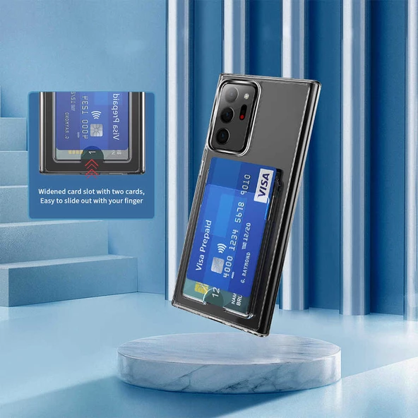 Galaxy Note 20 Ultra Kılıf Zore Ensa Kartlık Bölmeli Şeffaf Kılıf - Resim 6