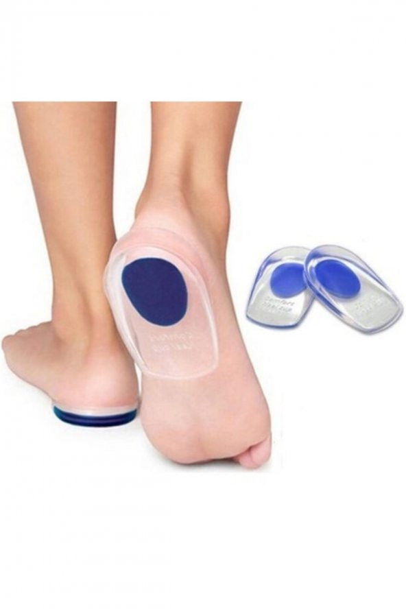 Silikon Topuk Dikeni Yastığı Tabanlık Boy Uzatıcı Gizli Topuk Koruyucu Jet Tabanlık Topukluk  MAVİ - 3