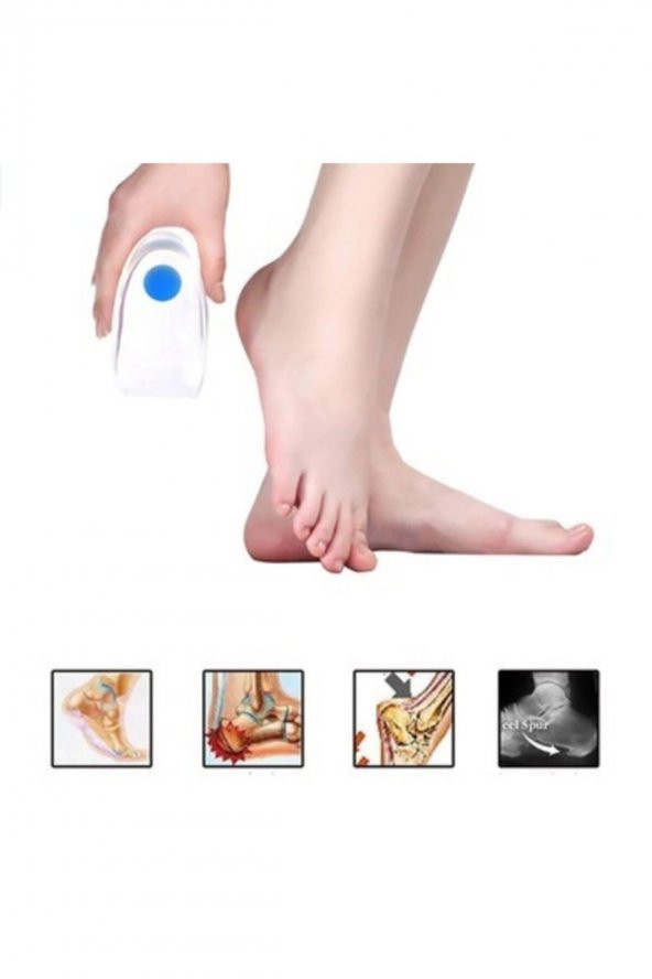Silikon Topuk Dikeni Yastığı Tabanlık Boy Uzatıcı Gizli Topuk Koruyucu Jet Tabanlık Topukluk  MAVİ - 5