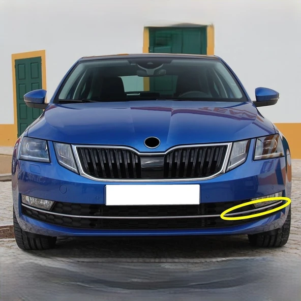 Skoda Octavia MK3 2017-2020 Ön Tampon Sol Sis Farı Kapağı Krom Çıtası 5E0853767