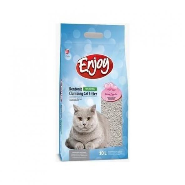 Enjoy Bebek Pudrası Kokulu İnce Taneli Kedi Kumu 10 Lt/