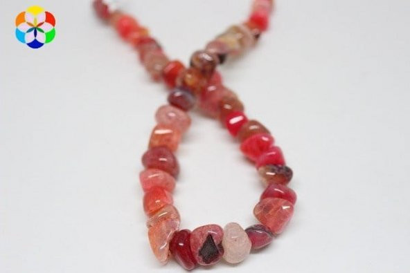 Akik Alacalı Açık Pembe Tımbıl Taşlar Dizi