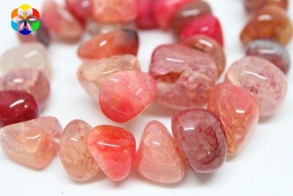 Akik Alacalı Açık Pembe Tımbıl Taşlar Dizi - 2