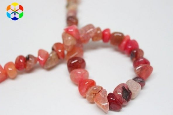 Akik Alacalı Açık Pembe Tımbıl Taşlar Dizi - 3