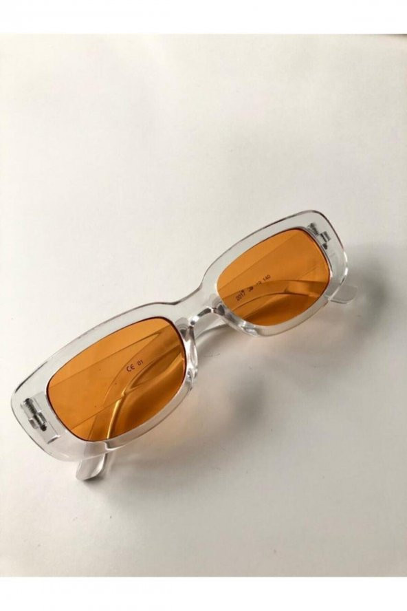 Chunky Frame Vintage Şeffaf Pembe Güneş Gözlüğü - 3