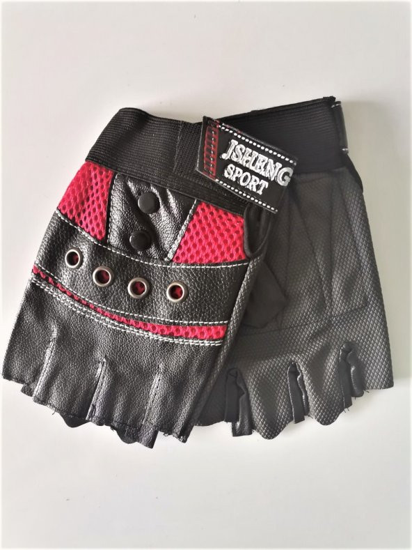 Kırmızı Deri Kesik Eldiven Kaydırmaz Avuç İçi - 2