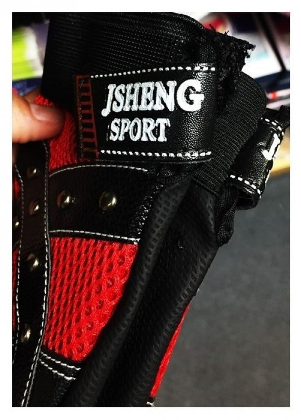 Kırmızı Deri Kesik Eldiven Kaydırmaz Avuç İçi - 4