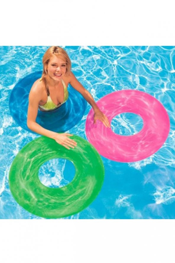 Şeffaf Jumbo Şişme Simit 76 Cm - 6