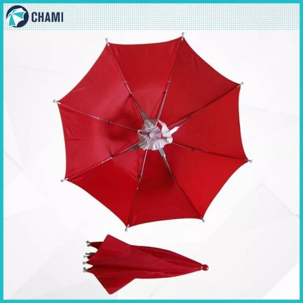 Kafa Şemsiyesi Yeşil Yazlık Plaj Güneş Şemsiyesi Unisex - 8