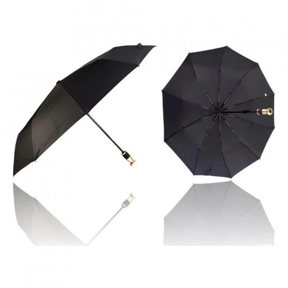 Tam Otomatik Açılır Kapanır Rüzgarda Kırılmayan Şemsiye 10 Telli, Premium Series Hafif Ekose - 12