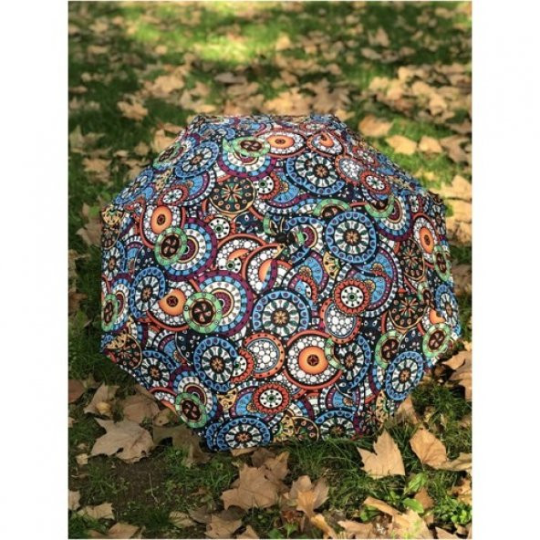 Marlux Rüzgara Daynıklı Etnik Desenli Kadın Şemsiye - 2