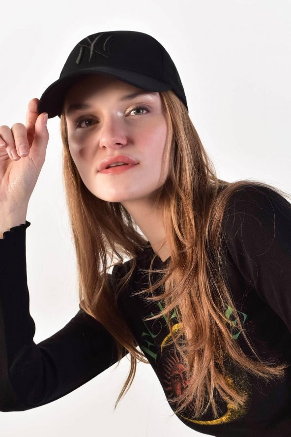 SUVE NY NAKIŞLI KADIN KEP SİYAH - 2