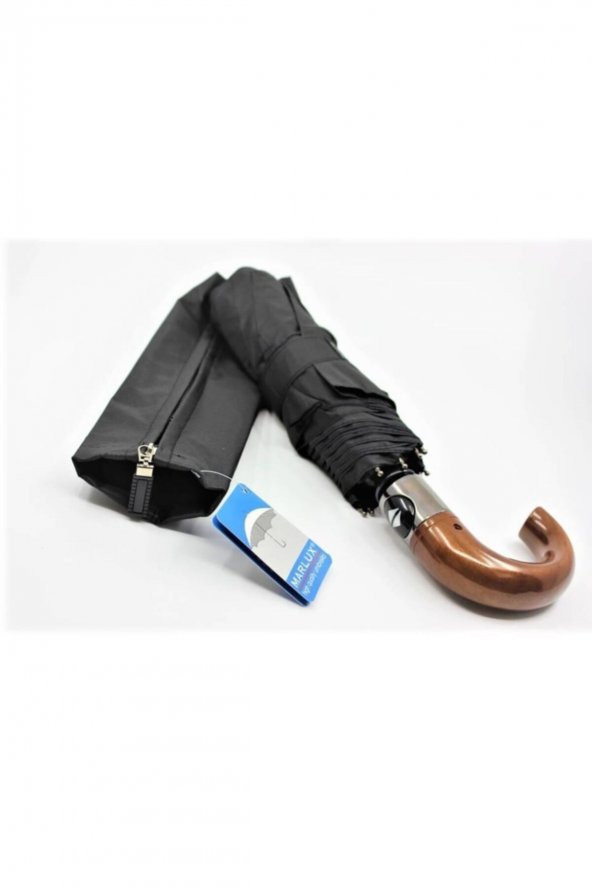 Wood Tam Otomatik Erkek Şemsiye Kısa Bastonlu 10 Tel