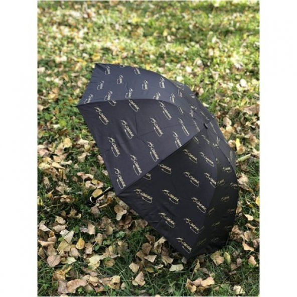 Rüzgarda Kırılmayan Mustafa Kemal Atatürk Imzalı Siyah Kadın Şemsiye