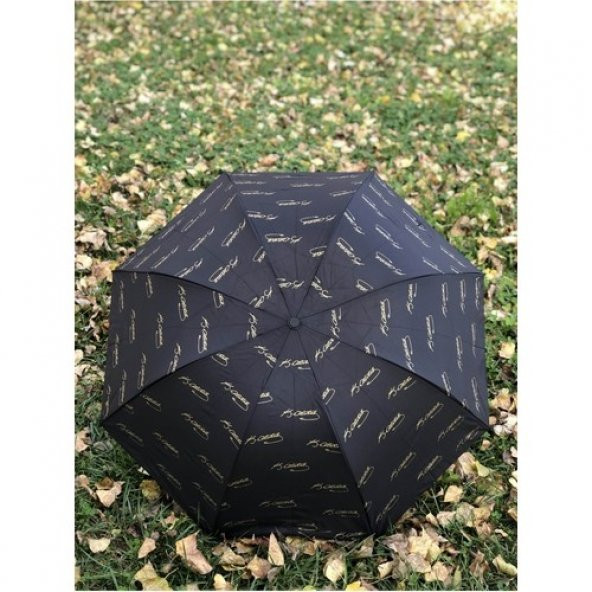 Rüzgarda Kırılmayan Mustafa Kemal Atatürk Imzalı Siyah Kadın Şemsiye - 2