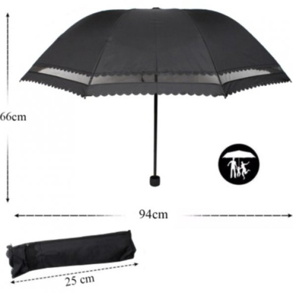 Kadın Şemsiye, Rüzgara Karşı Dayanıklı Fiber Gövdeli - 5