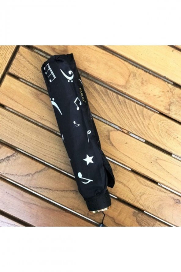 Müzik Notalı Siyah Şemsiye