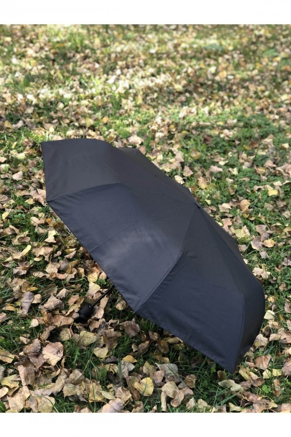 Rüzgarda Kırılmayan Uzun Ömürlü Tam Otomatik Açılır Kapanır Düz Siyah Erkek Şemsiye