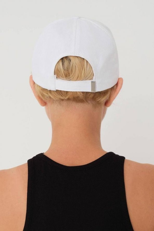 Unisex Beyaz Düz Şapka - 2