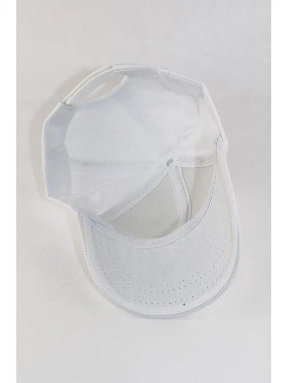 Unisex Beyaz Düz Şapka - 3