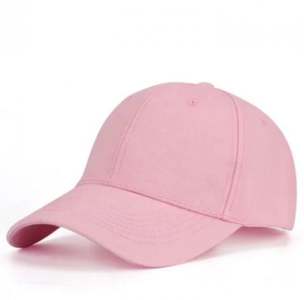 Pembe Basic Unisex  Spor Düz  Şapka Kep