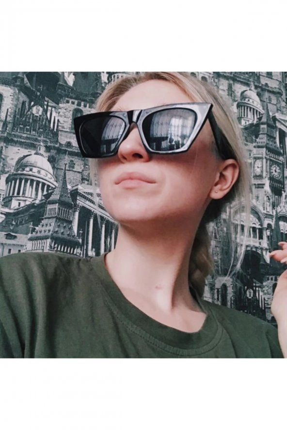 Klasik Siyah Cat Eye Güneş Gözlüğü - 5