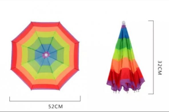 Çocuk Kafa Şemsiyesi Güneş Koruyucu Şemsiye Plaj Ve Doğada - 8