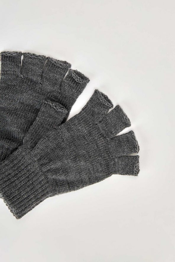 Antrasit Unisex Triko Kesik Eldiven