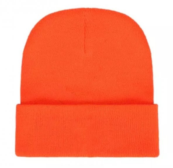 Neon Turuncu Basic Bere Unisex  Turuncu Bere - 2