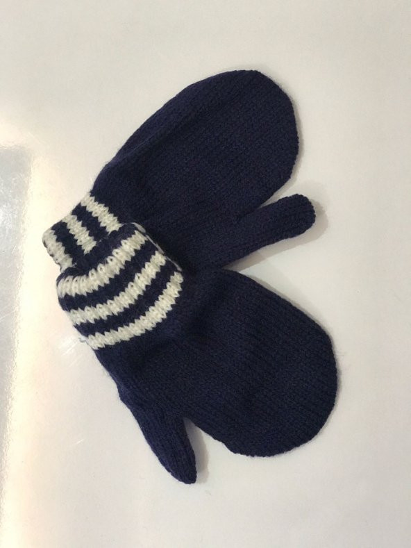 Lacivert Erkek Bebe Eldiven 0-3 Yaş - 2