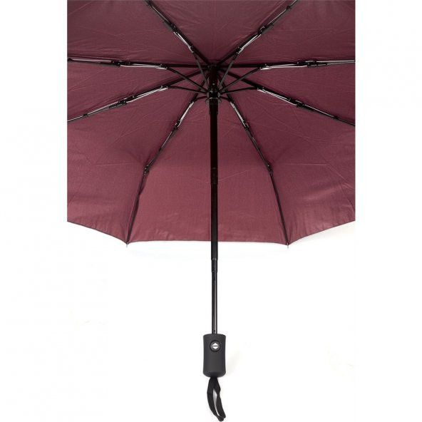 Bordo Tam Otomatik Rüzgara Dayanıklı Erkek Şemsiyesi - 8