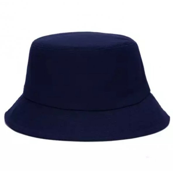 Düz Siyah Kova Şapka Balıkçı Şapka Bucket Hat - 7
