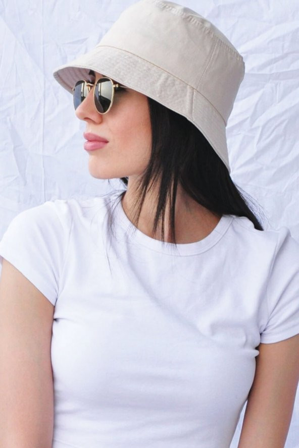 Düz Siyah Kova Şapka Balıkçı Şapka Bucket Hat - 9