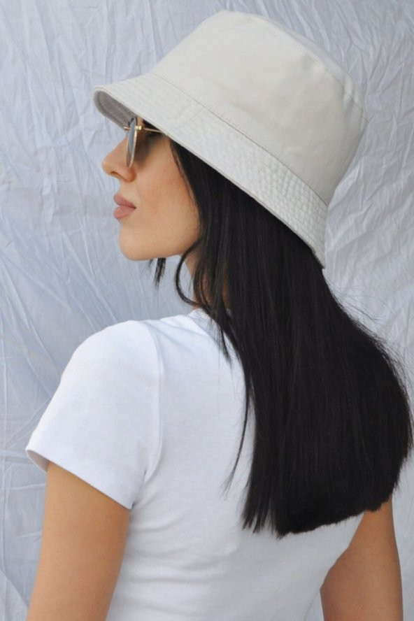 Düz Siyah Kova Şapka Balıkçı Şapka Bucket Hat - 10