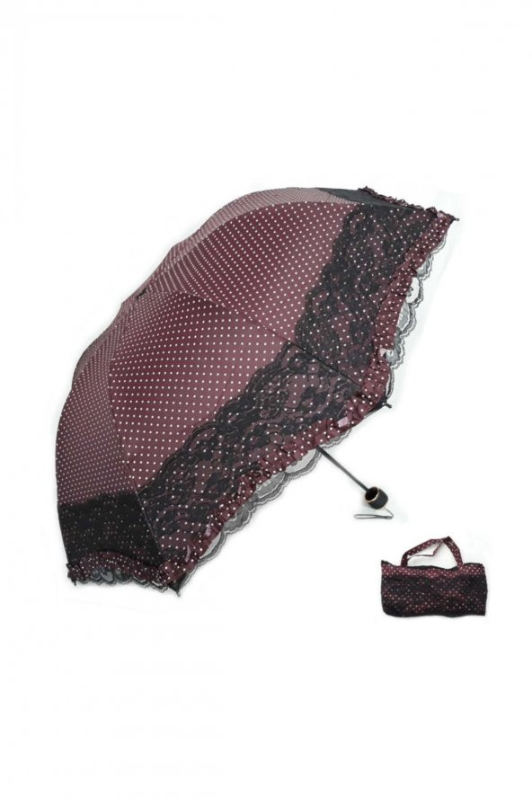 Lüx Kırılmaz Özellikli Bayan Taşıma Çantalı Şemsiye Siyah