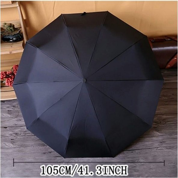 Otomatik Şemsiye 10 Telli Otomatik Şemsiye Siyah - 4