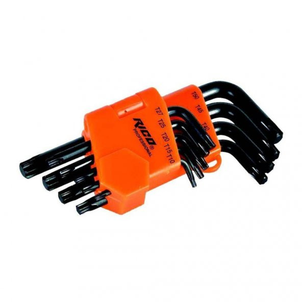 Rico RC3199 Torx Uçlu Alyan Anahtarı Set Takımı Kısa 9Pcs