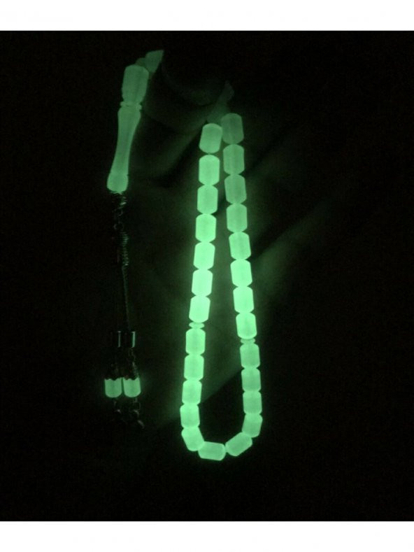 Karanlıkta Parlayan Kapsül Kesim Kedi Gözü Toz Kehribar Tesbih