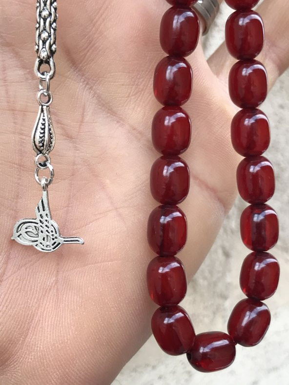 Kapsül Kesim Model Vişne Çürüğü Kehribar Tespih - 2