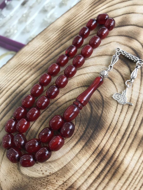 Kapsül Kesim Model Vişne Çürüğü Kehribar Tespih - 3