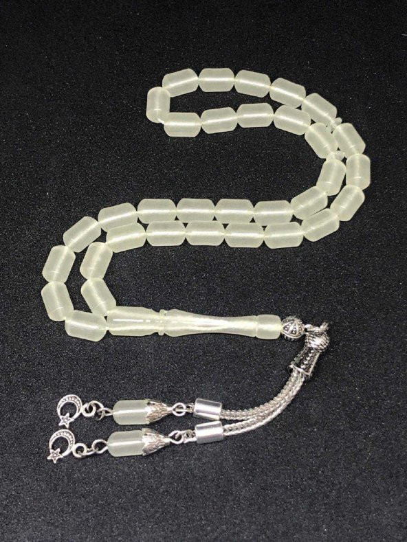 Karanlıkta Parlayan Kapsül Kesim Kedi Gözü Toz Kehribar Tesbih - 2