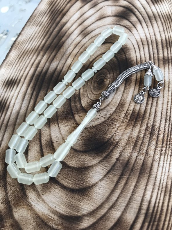 Karanlıkta Parlayan Kapsül Kesim Kedi Gözü Toz Kehribar Tesbih - 3