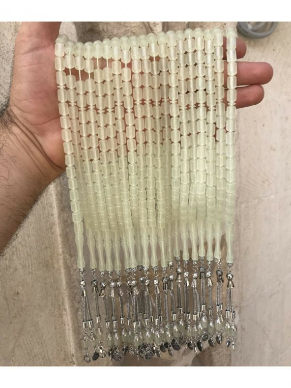 Karanlıkta Parlayan Kapsül Kesim Kedi Gözü Toz Kehribar Tesbih - 4