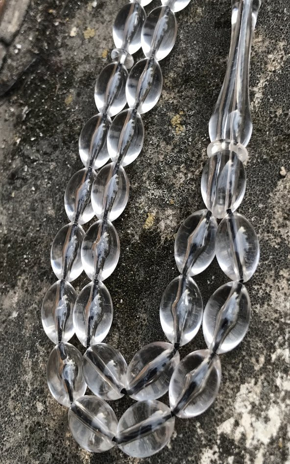 Şeffaf Tonda'' Sistem Püsküllü Beyrut Damlası Kehribar - 3