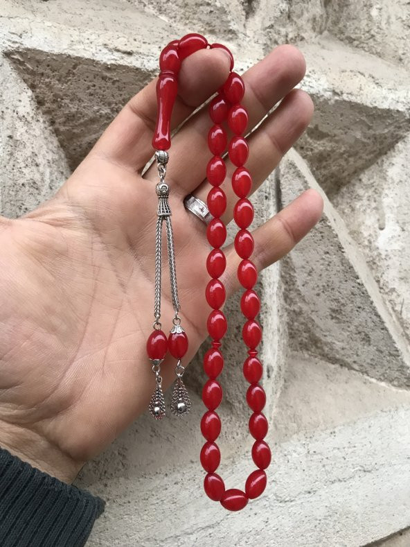 Vişne Çürüğü Tonunda Beyzi Kesim İran Bağası Toz Kehribar Tesbih - 2