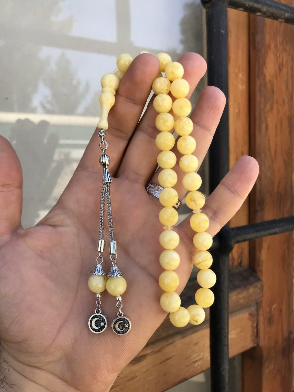 Beyrut Damlası Küre Kesim Model Toz Kehribar Tespih